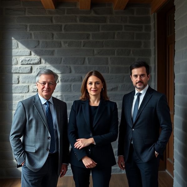 Trije finančni strokovnjaki v sivi pisarni v Ptuju